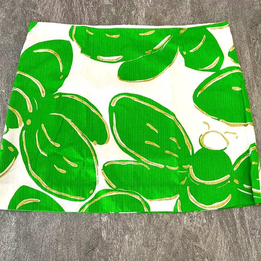 Green, White, and Gold Lilly Pulitzer Skirt
